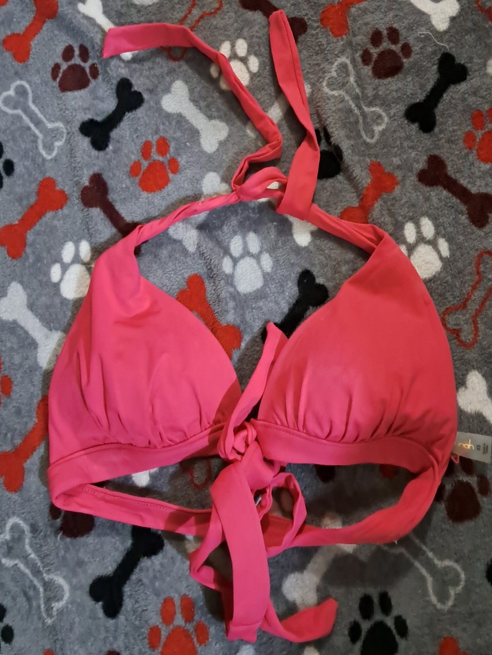 Hot Pink Halter Bikini Top